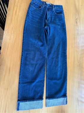 Abercrombie & Fitch Women’s Dark Blue Wide-Leg Jeans